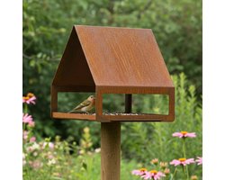 Vogelvoederhuisje NIDO - CORTENSTAAL - Excl. PAAL