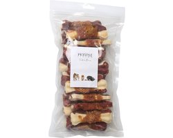 Petstyle Living Geperste Botten met Kip Meerkleurig 10cm - Hondensnacks - 20 Stuks