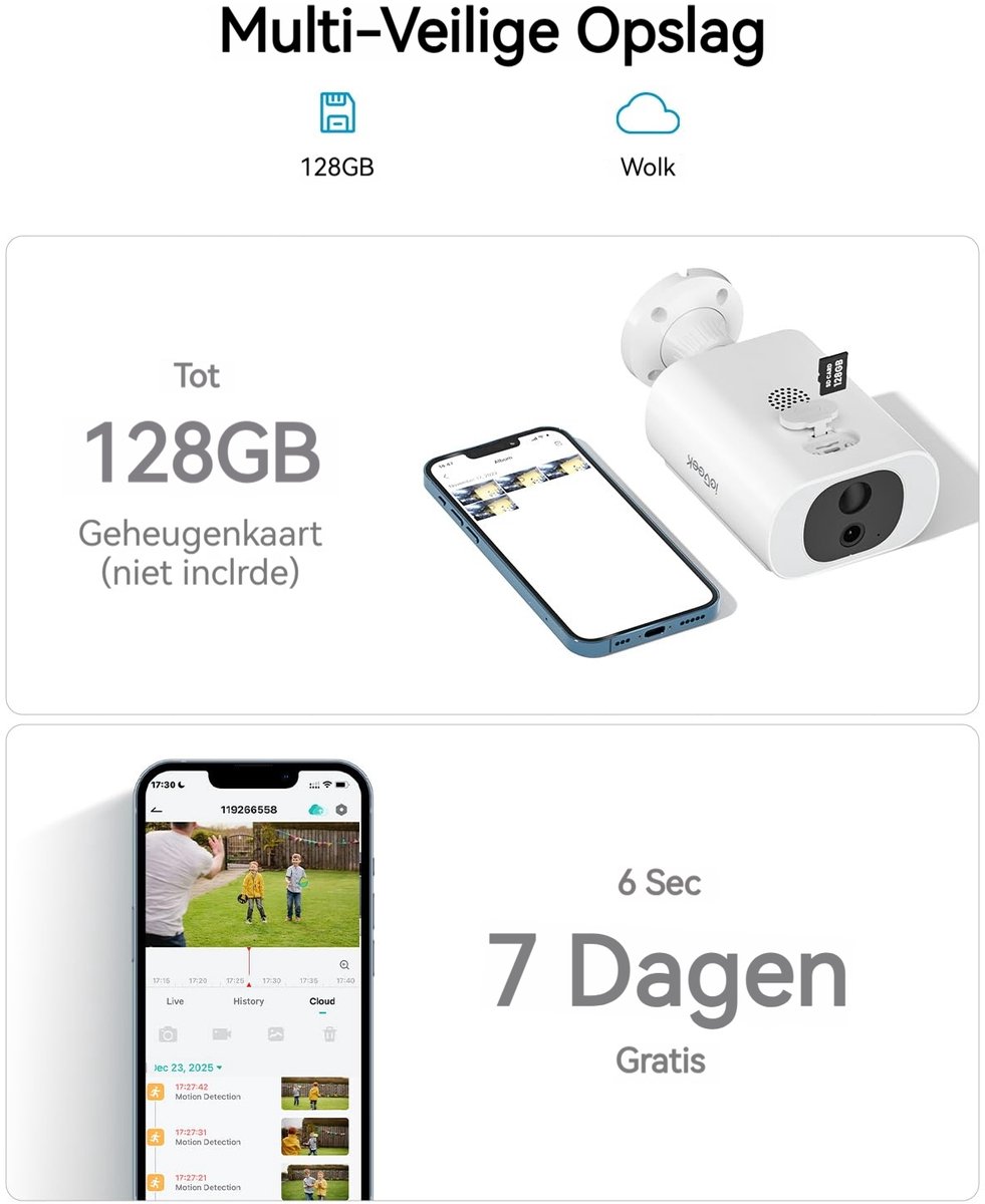 ieGeek Solar Camera Draadloze Beveiligingscamera 2K Ultra HD - afbeelding 3