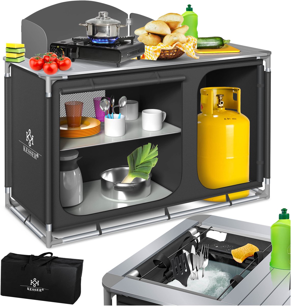 KESSER® Campingkeuken Opvouwbaar - Campingkast inclusief Opbergtas - Kampeerkeuken Kampeerkast
