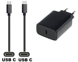 OneOne 20W snellader + 0,2m sterke USB C naar C kabel. PD lader. Oplader adapter past op Kobo (Rakuten) eReader Elipsa, Elipsa 2E, Sage, Libra 2, Libra Colour, Clara 2E, Clara Colour, Clara BW - Kindle (Amazon) Scribe