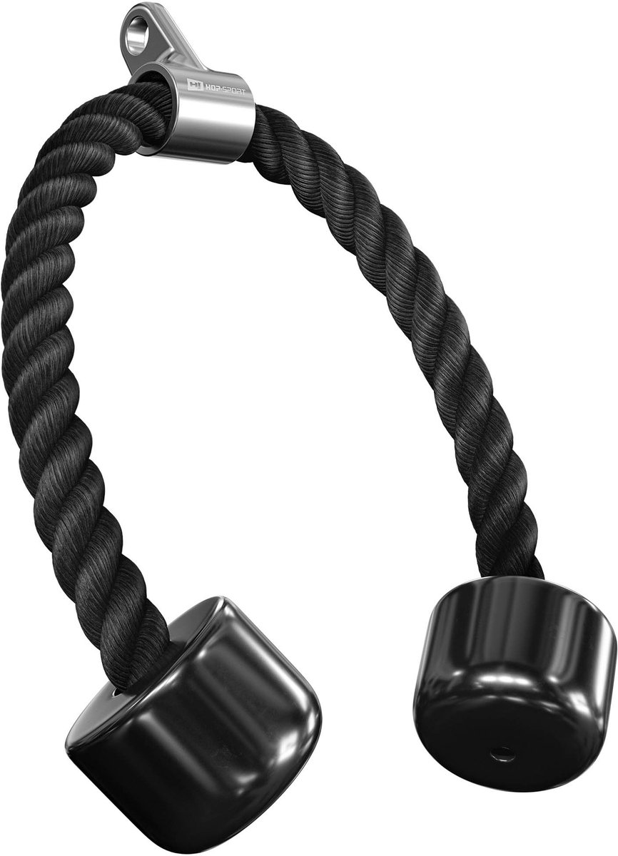 Hop-Sport – Triceps touw – 72 cm – Voor kabelstation – Met rubberen ballen