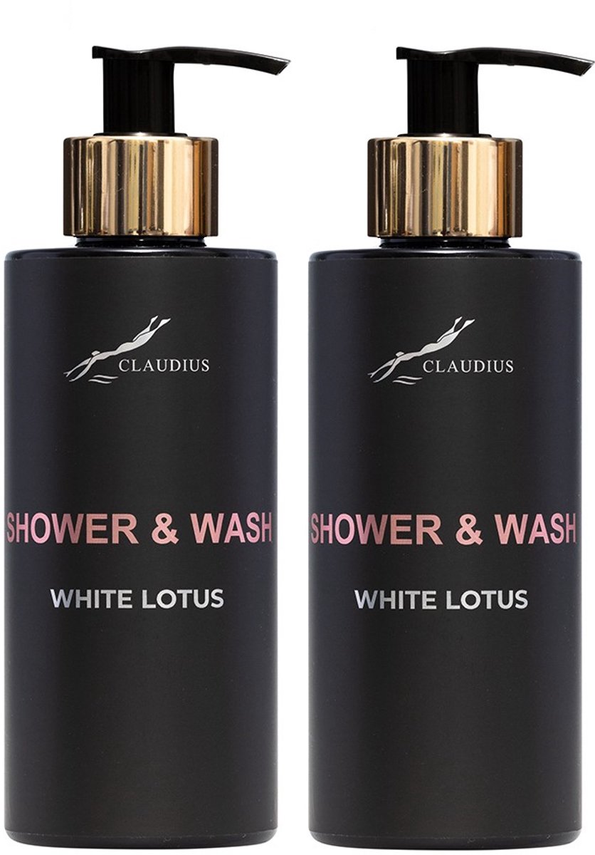 Shower & Wash White Lotus 300 ml - gouden pomp - 2 stuks