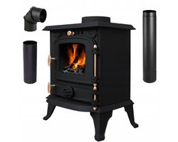 THUNDER DIANA Houtkachel - 4,5 kW - Inclusief Rookpijpen