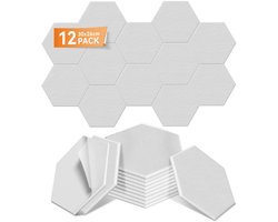 ACXIN 3D Akoestische Geluidsabsorber Panelen - Zelfklevend Schuim - Wit Hexagon - 0,9cm Polyester