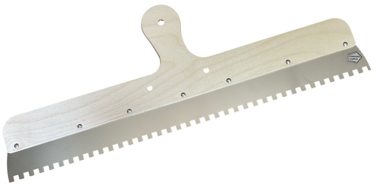 Egaliseerrakel Hout – RVS Blad – Vertanding C4 (8x8 mm) – 60cm