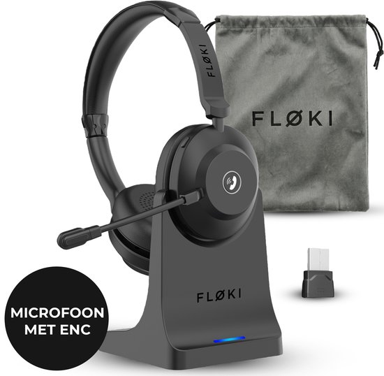 Floki® WH70 – Draadloze Headset met Microfoon – Bluetooth Dual Connect – Noise Cancelling – Koptelefoon - Hoofdtelefoon