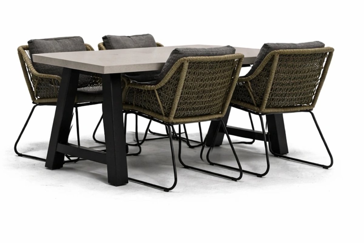 Tuinstoel Portofino olijf groen met cento tafel 180 cm
