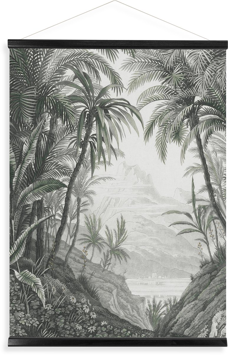 Hangende Poster Linnen Jungle Landschap Schets 80x60cm