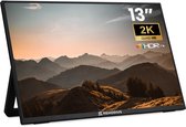 13" 2K Quad HD HDR+ monitor van Remodius met ingebouwde standaard.