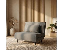 Troonz Slaapstoel Lucca 80x192 – Inklapbare Slaapbank – Verstelbare Rugleuning – Slaapfauteuil 1 Persoon – Tot 120 kg Draagvermogen