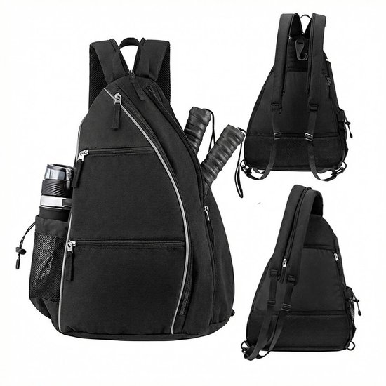 Somstyle Padeltas - 30 Liter - Tennistas - 5 Vakken - Rugzak voor Padelrackets - Zwart