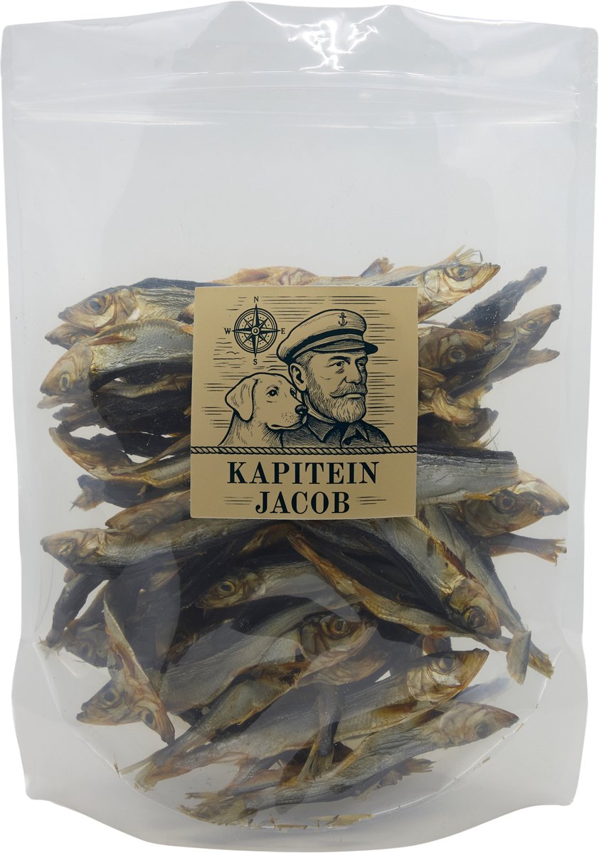 Kapitein Jacob Gedroogde Haring voor Hond - Hondensnacks - 750 Gram