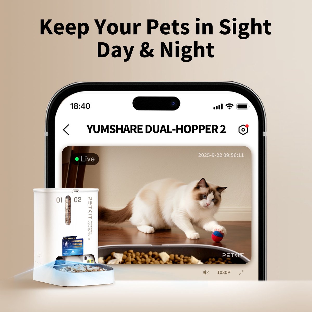 PETKIT - YumShare Dual Hopper 2 met camera thumbnail 6