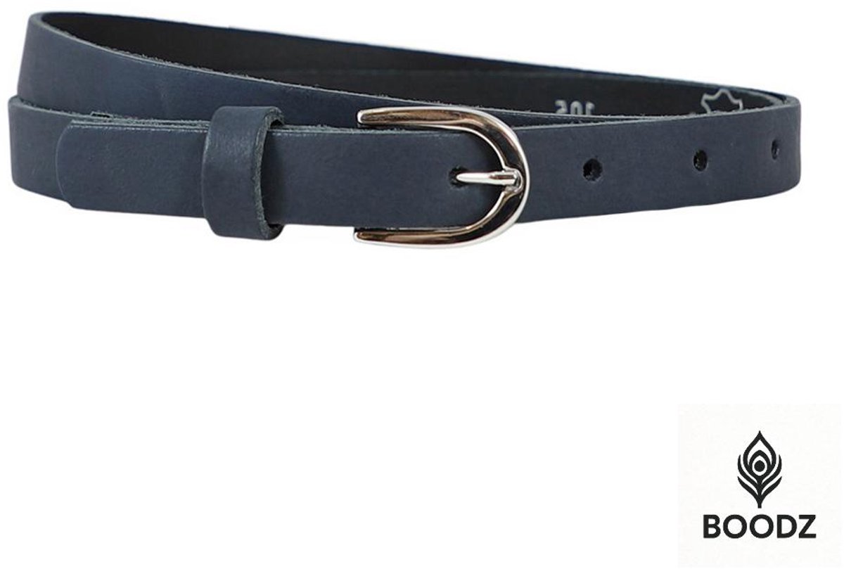 Boodz Leren Riem 2 cm Blauw | Maat 85