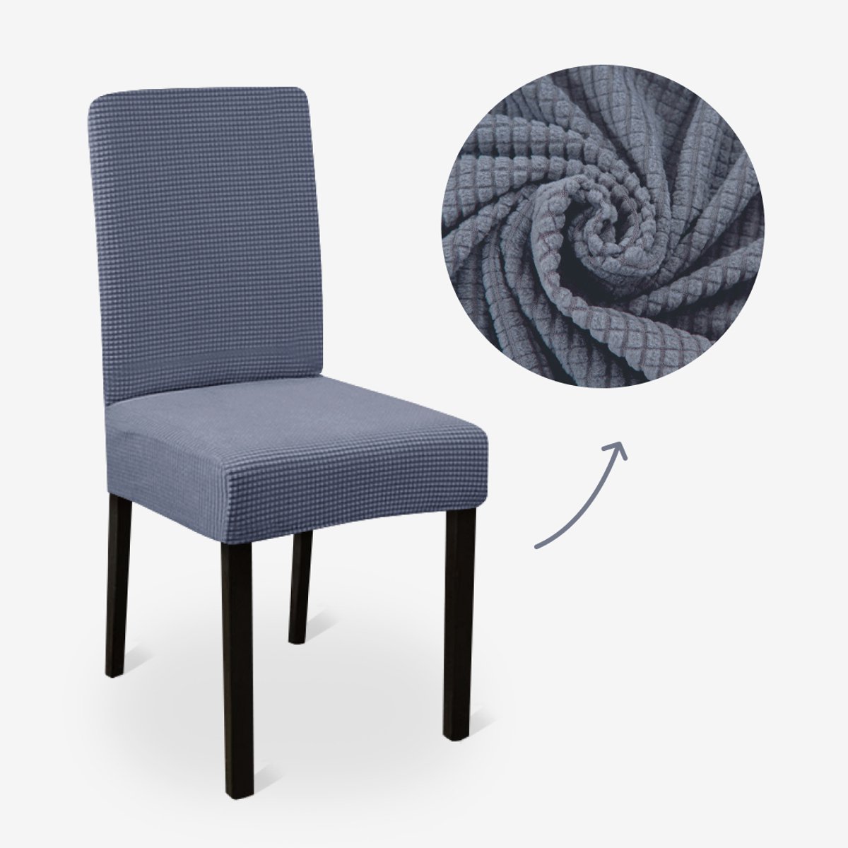 BankhoesDiscounter Knitted Stoelhoes – Grijs – Eetkamer Stoelhoezen – Stoelhoezen Eetkamerstoelen – Stoelhoezen Stretch