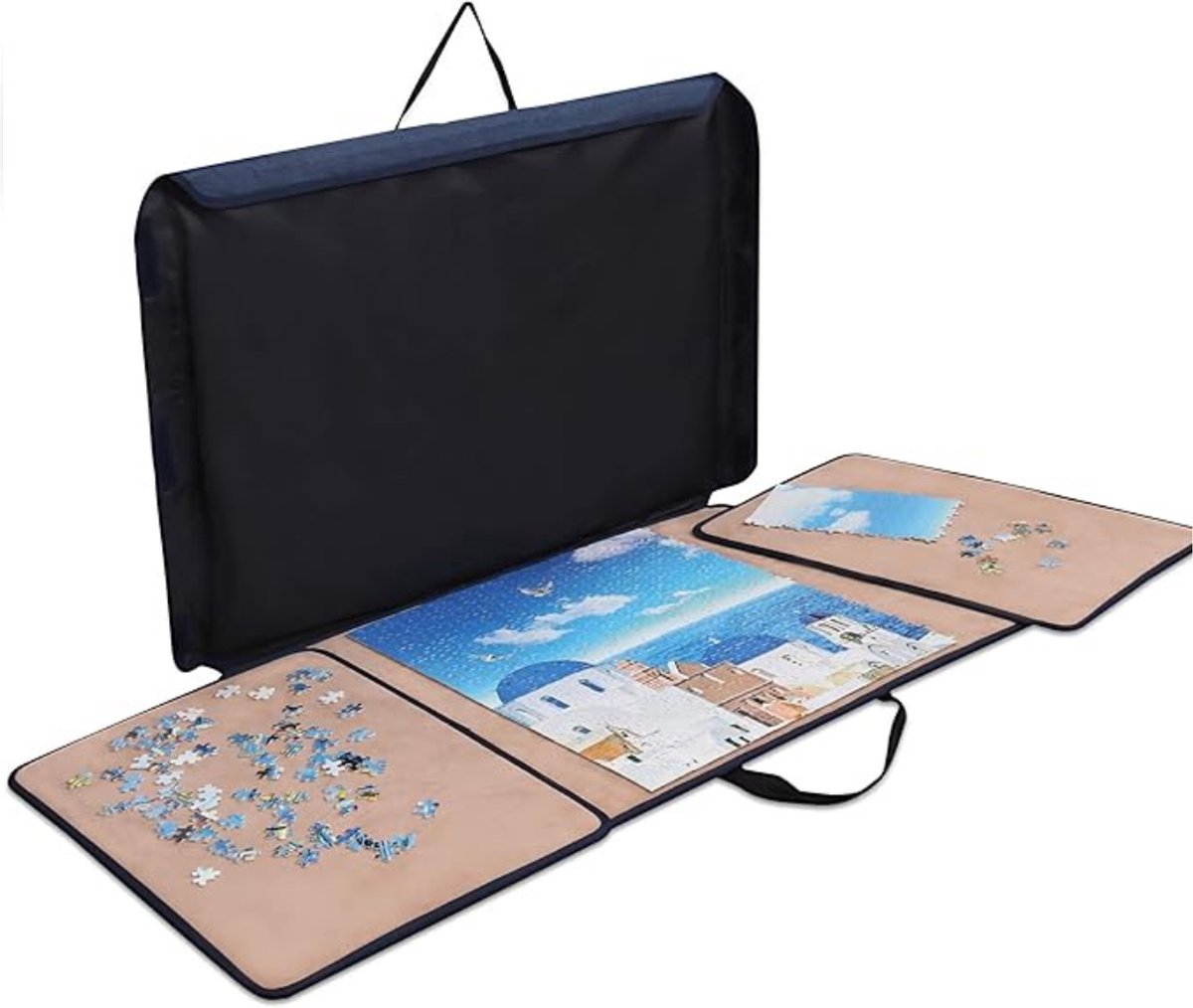 Core® Puzzelkoffer – Puzzelmap – Puzzelmat 1000 Stukjes – Puzzelbord - Puzzelbord met Opbergsysteem - Blauw- 55x 55x 1 cm; 3.68 kg