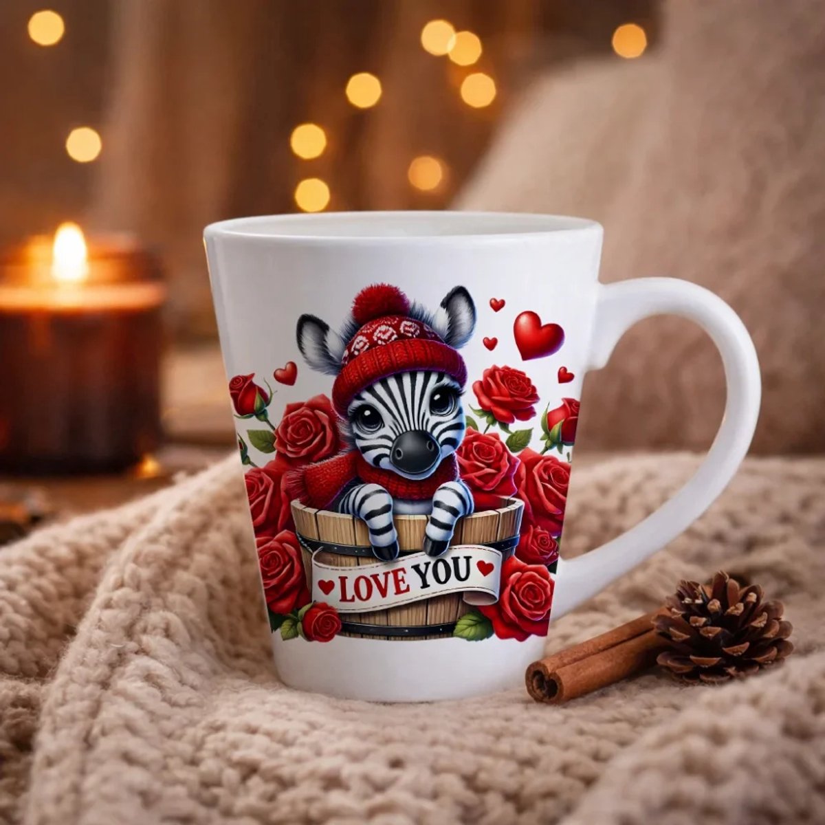 Valentijns Mok 200 ml – Conische Koffiemok – Liefdevol Design – Cadeau voor Valentijnsdag