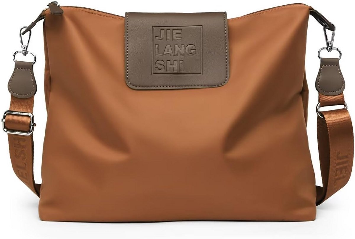 Grote Crossbody Tas Dames van Gerecycled Materiaal met Brede Schouderriem