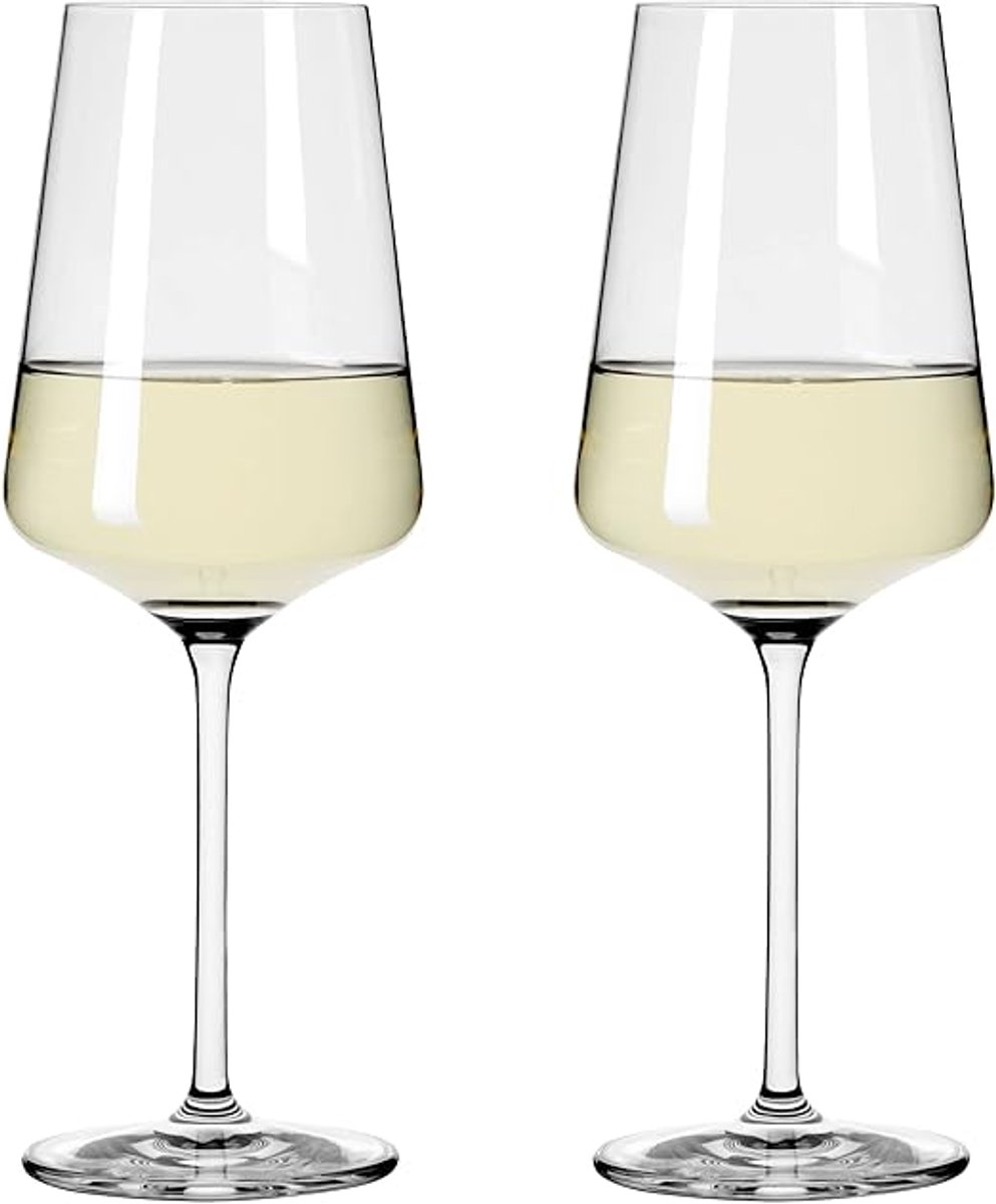 wittewijnglas 400 ml - Serie Lichtwit - 2 stuks in geschenkset - stijlvol modern