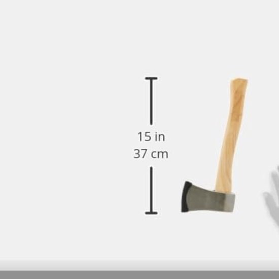 Famanu – Handbijl met hardhouten steel - robuust - geschikt voor buitenactiviteiten en camping — afbeelding 4