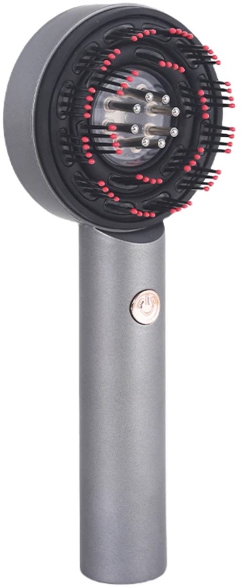 Multifunctionele hoofdhuidmassageborstel met rood- en blauwlichttherapie