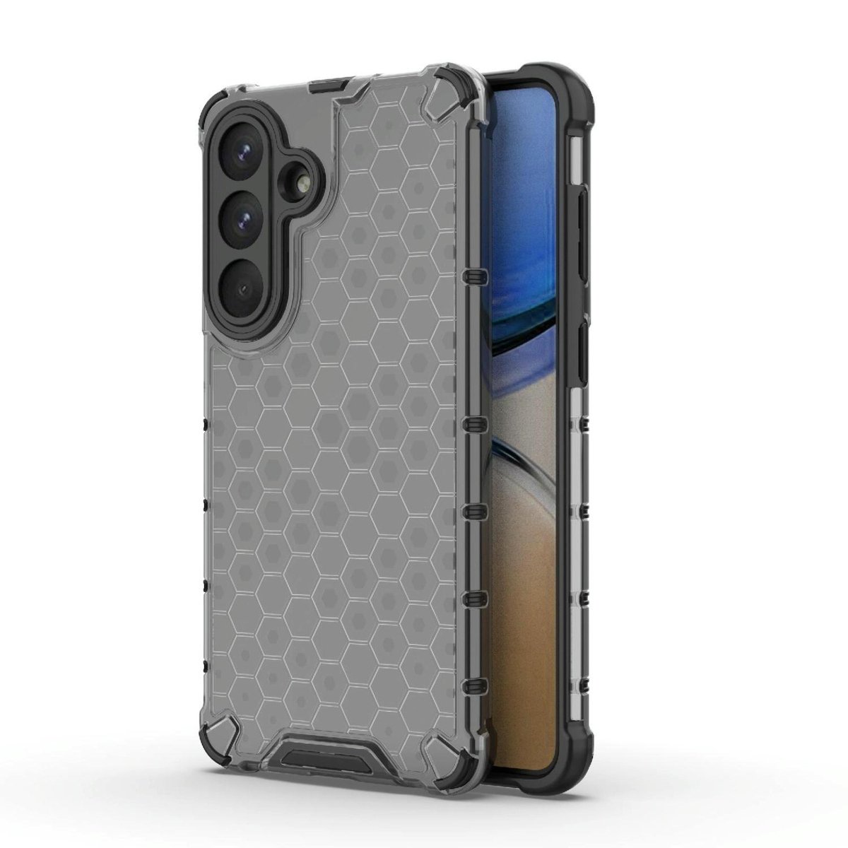 Mobigear Hoesje geschikt voor Samsung Galaxy S26 Plus Telefoonhoesje Hardcase | Mobigear Honeycomb Backcover Shockproof | Schokbestendig Galaxy S26 Plus Telefoonhoesje | Anti Shock Proof - Zwart