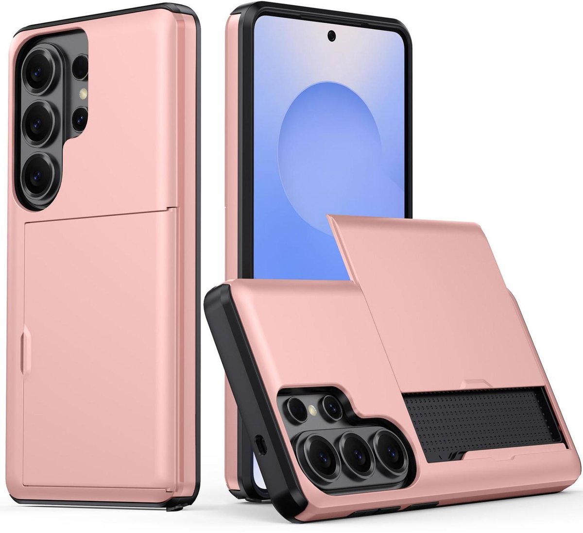 Mobigear Hoesje geschikt voor Samsung Galaxy S26 Ultra Telefoonhoesje met Kaarthouder Hardcase | Mobigear Card Backcover Shockproof met Pasjeshouder | Kaarthouder voor 2 Pasjes | Hoesje voor Pinpas / OV Kaart / Rijbewijs | Schokbestendig Galaxy S26