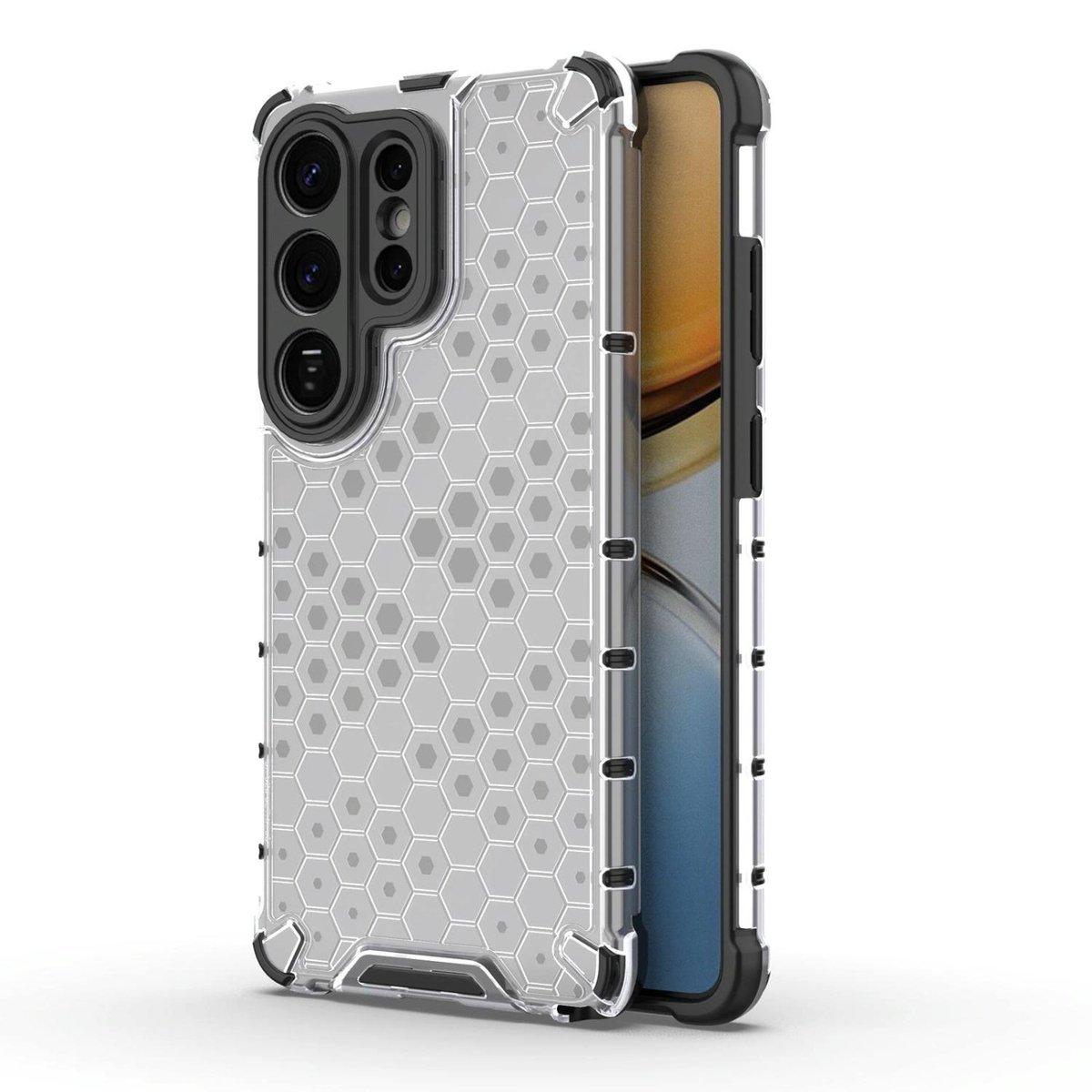 Mobigear Hoesje geschikt voor Samsung Galaxy S26 Ultra Telefoonhoesje Hardcase | Mobigear Honeycomb Backcover Shockproof | Schokbestendig Galaxy S26 Ultra Telefoonhoesje | Anti Shock Proof - Wit