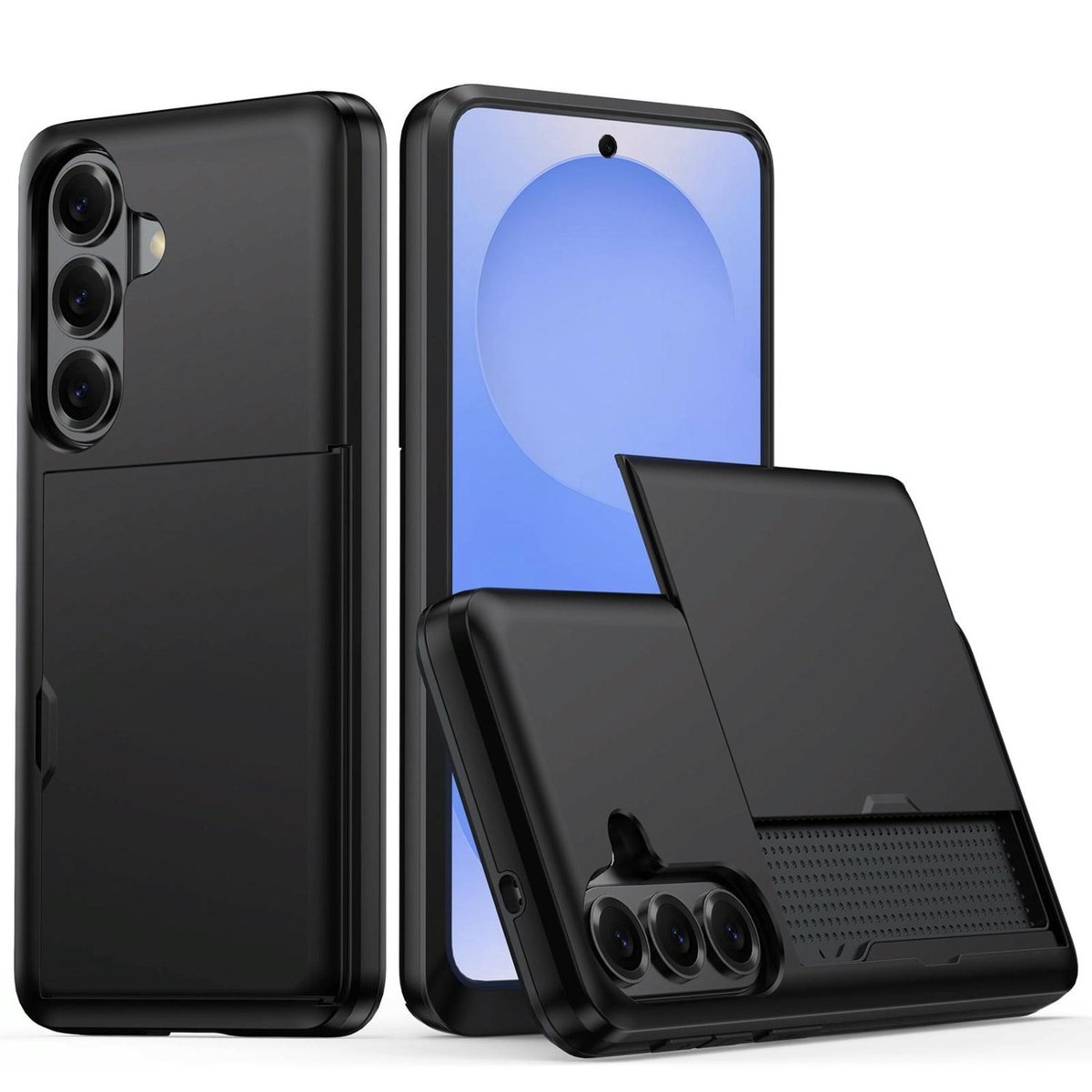 Mobigear Hoesje geschikt voor Samsung Galaxy S26 Plus Telefoonhoesje met Kaarthouder Hardcase | Mobigear Card Backcover Shockproof met Pasjeshouder | Kaarthouder voor 2 Pasjes | Hoesje voor Pinpas / OV Kaart / Rijbewijs | Schokbestendig Galaxy S26