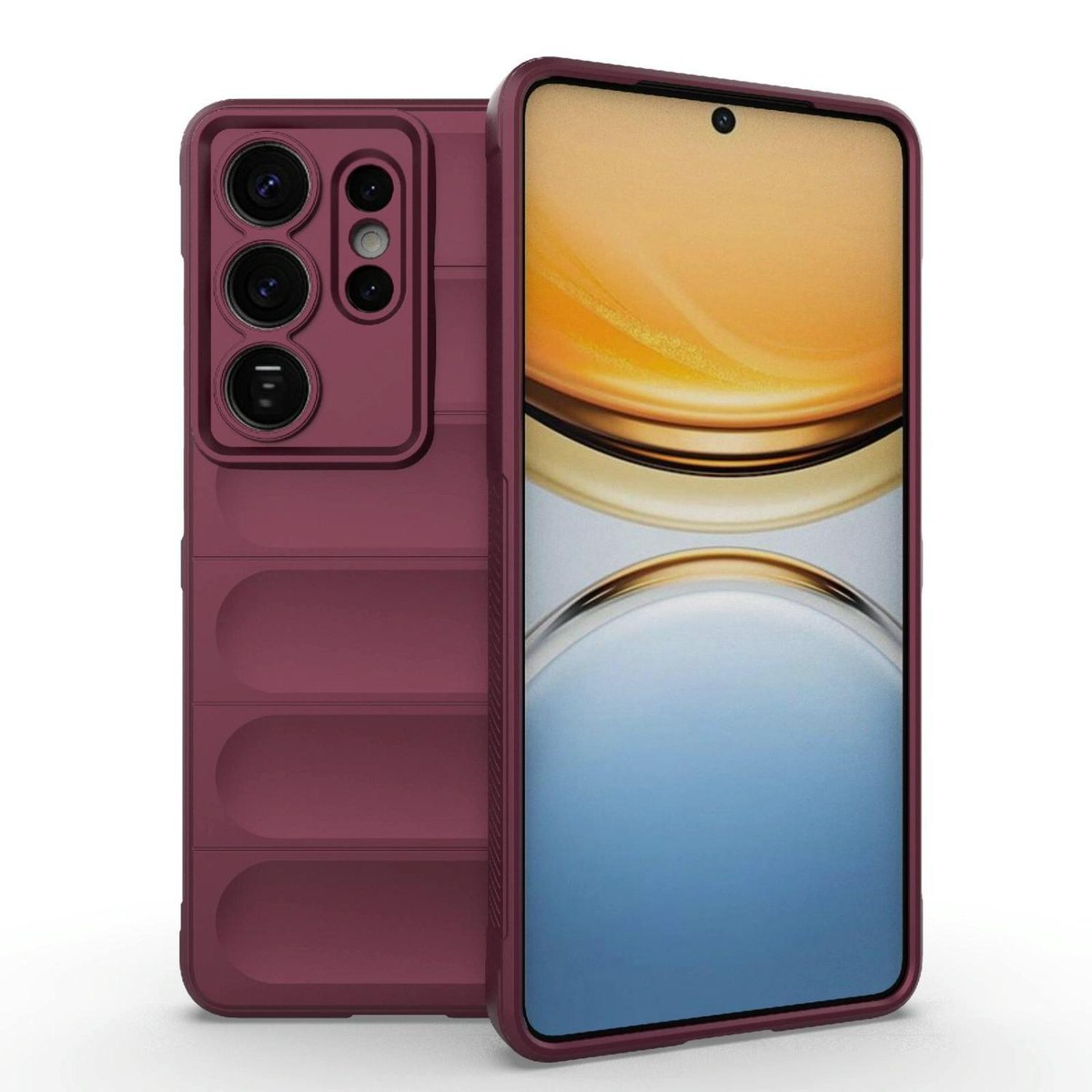 Mobigear Hoesje geschikt voor Samsung Galaxy S26 Ultra Telefoonhoesje Flexibel TPU | Mobigear Bumpy Backcover | Galaxy S26 Ultra Case | Back Cover - Wine Red | Rood