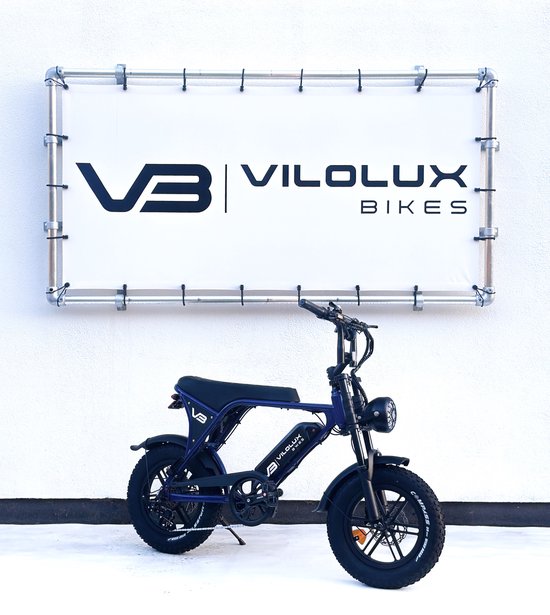 Elektrische fatbike Vilolux C80 Mini 16″ donkerblauw, legaal 25 km/h, hydraulische remmen, 2 jaar garantie