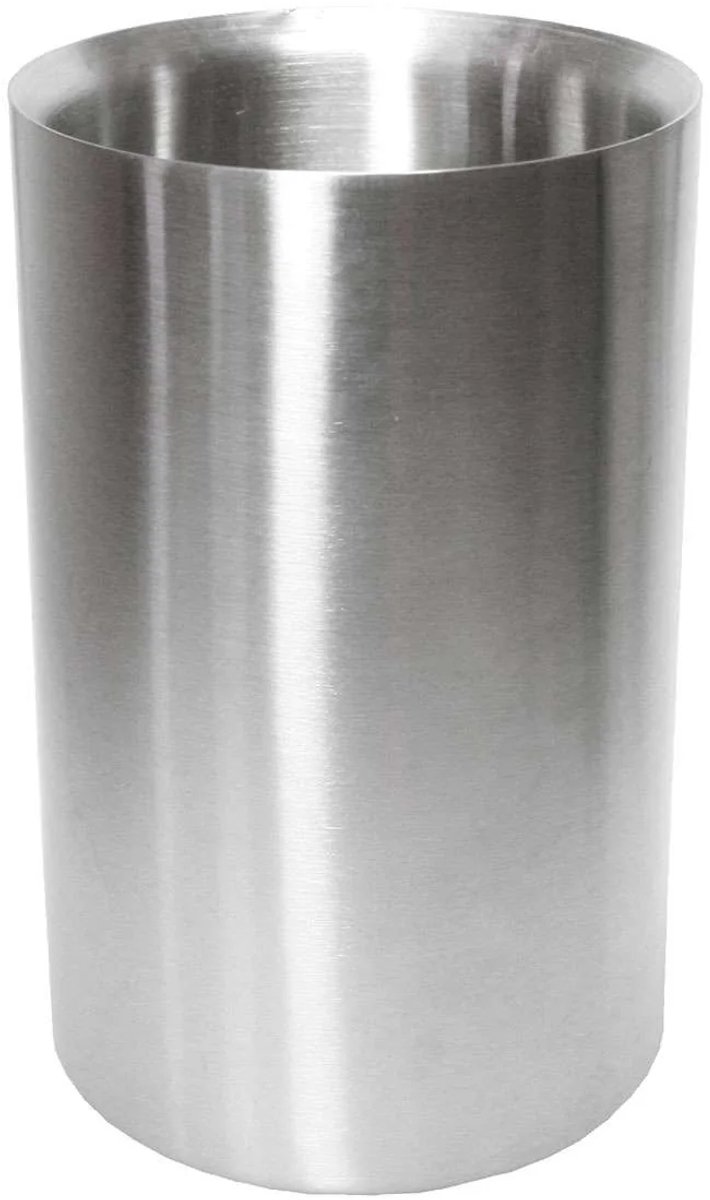 Cookinglife Wijnkoeler Dubbelwandig - Fleskoeler - Wine Cooler - RVS Zilver - Koelt Zonder IJs - Ø 12 cm