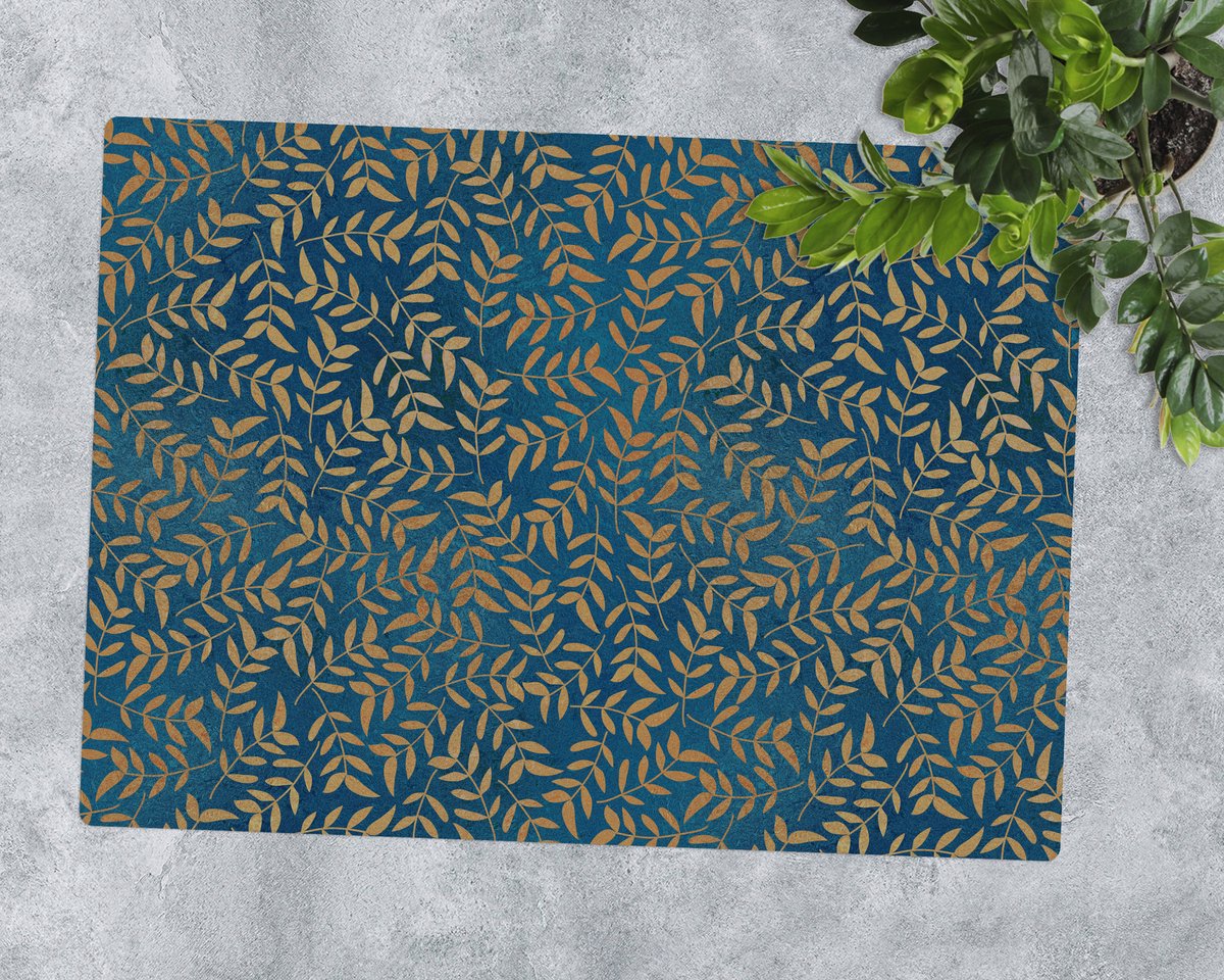 Coloray Vloerbeschermer - Gouden bladeren Vloerbeschermer Bureaustoel - 100x70 cm - Veelkleurig Vloerbeschermer Harde Vloer - Motif Vloerbeschermer - PVC Vloerbeschermer - Rechthoekige Mat - Natuur Thema