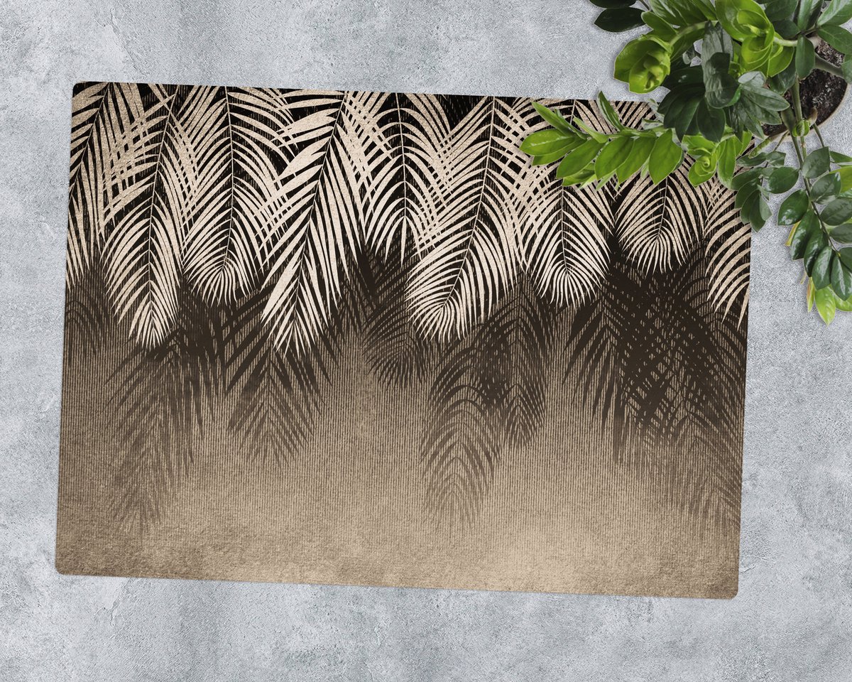 Coloray Vloerbeschermer - Bladeren en hout Vloerbeschermer Tapijt - 140x100 cm - Bruin Bureaustoelmat - Vloerbeschermer Vinyl - Mótif Bureaustoelmat - Rechthoekige Mat - Natuur Thema Bruin - Bladeren en hout