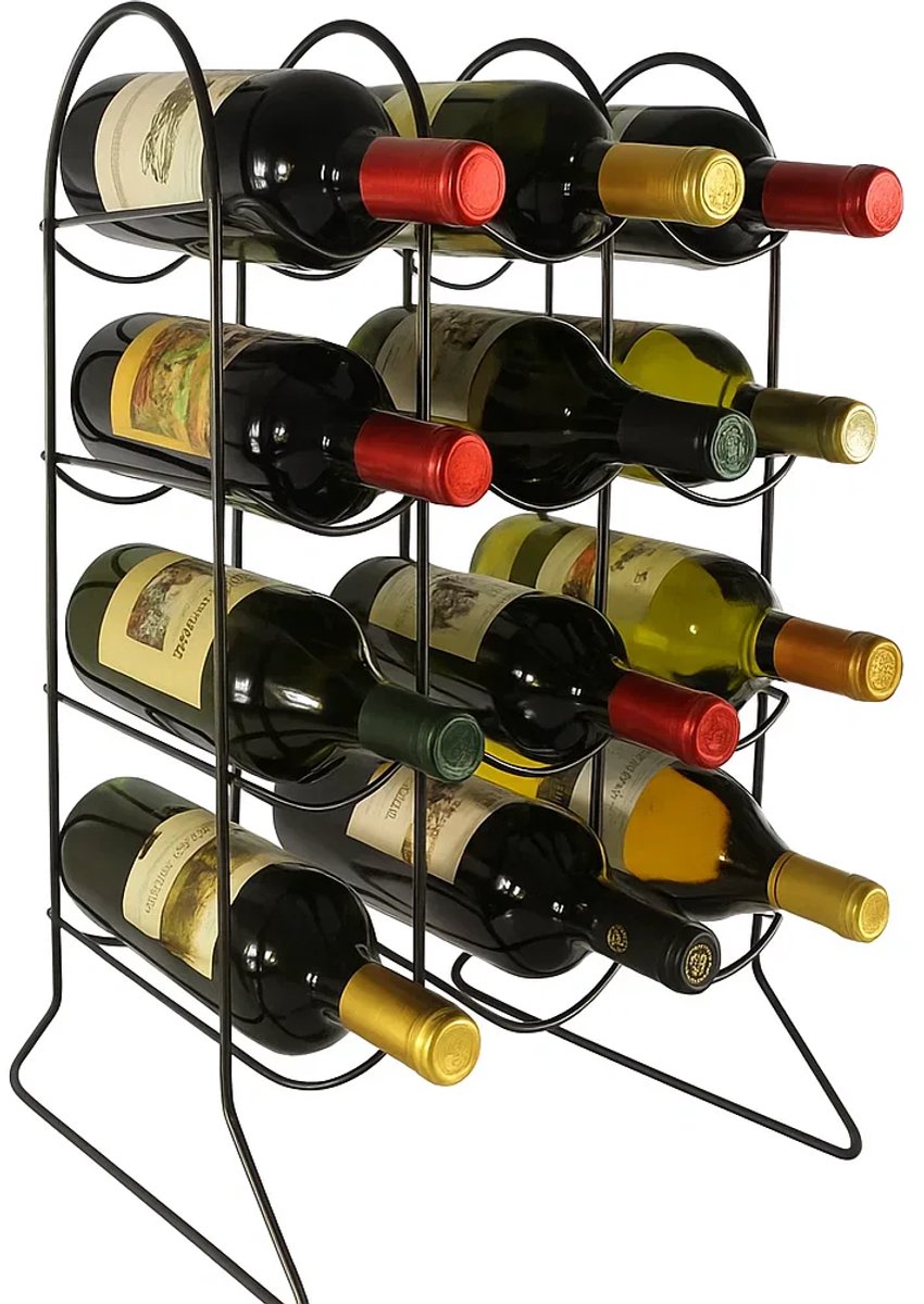 Cookinglife Wijnrek Bar Essentials Zwart - 12 Flessen
