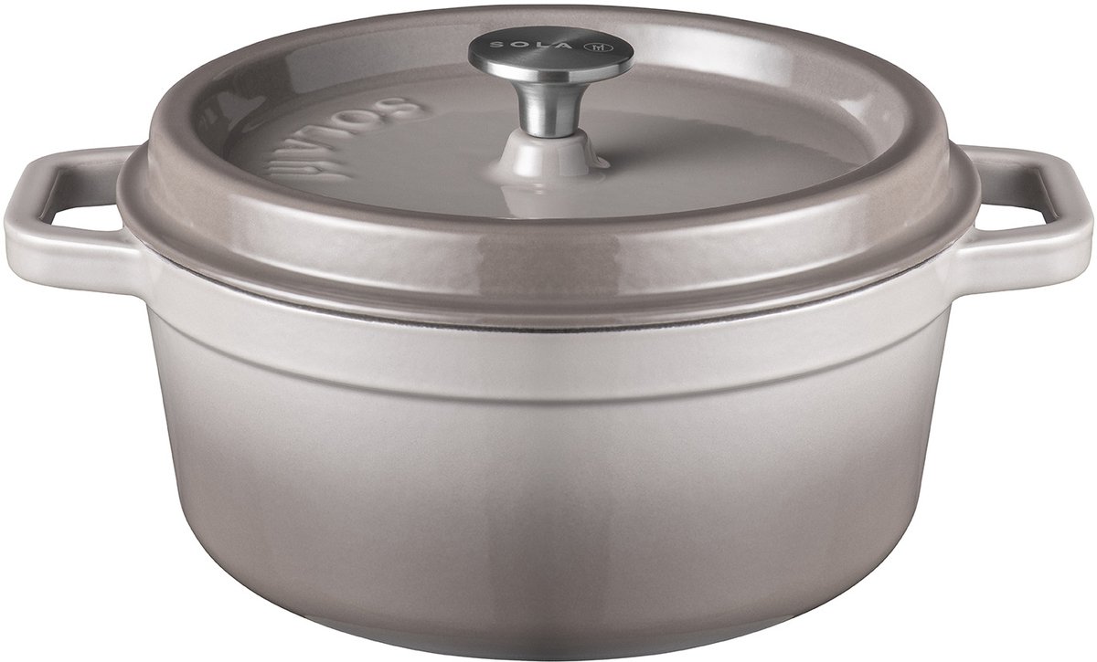 Sola Gietijzeren Braadpan - Ø 24 cm - Grijs - Inclusief deksel