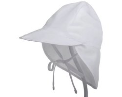 ZOETTT Zonnehoed met nekflap - Wit - 2-5 jaar - Strandhoedje - Zomer Accessoire - Zomerhoedje met strikbandje - zonneklep - berschrming UV