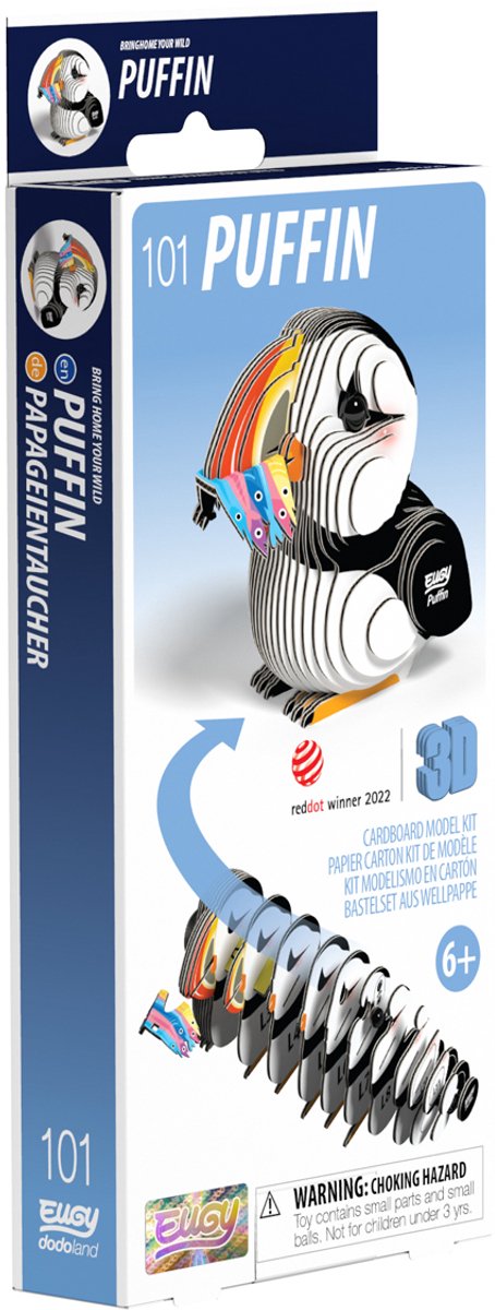 EUGY 3D Puzzel - Papegaaiduiker - Vogels - Duurzaam - Verzamel Ze Allemaal - 6 Jaar — afbeelding 11