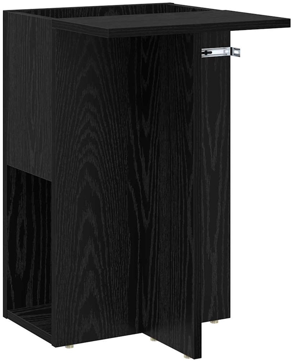 vidaXL Bijzettafel - Zwart - Eiken - 35 - x - 40 - x - 55 - cm - Bewerkt - hout Zwart eiken