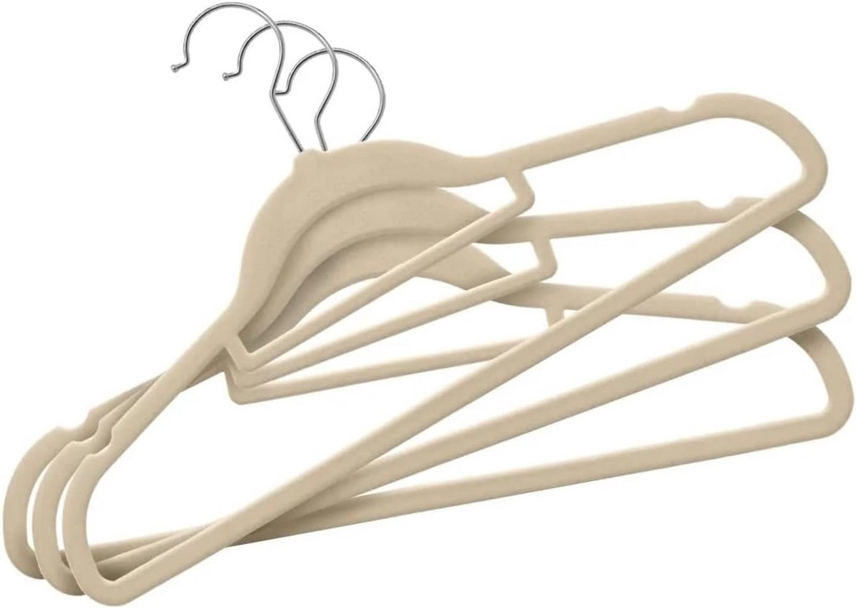 Set van 10 Dunne Antislip Kleerhangers van Fluweel voor Kledingkastorganisatie