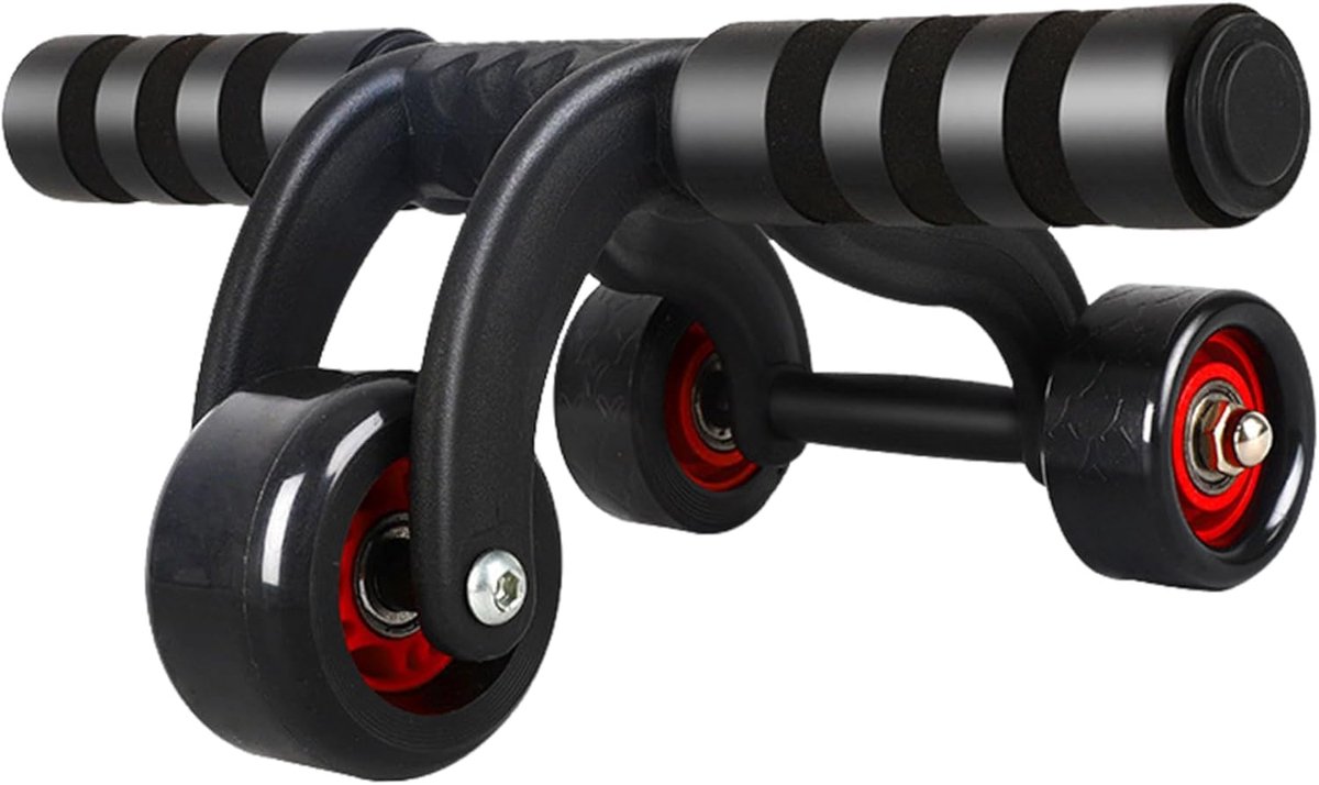 3-Wiel Ab Roller Wheel | Met Rem & Kniemat – Anti-slip Low Noise voor Effectieve Buikspiertraining