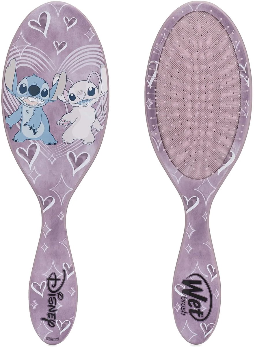 Wet Brush x Disney Love Original Detangler - Stitch And Angel - Limited Edition - Anti-Klit Haarborstel Met IntelliFlex® Bristles - Ontknoopt Nat & Droog Haar - Zacht Voor Alle Haartypen - Voor Kind & Volwassen