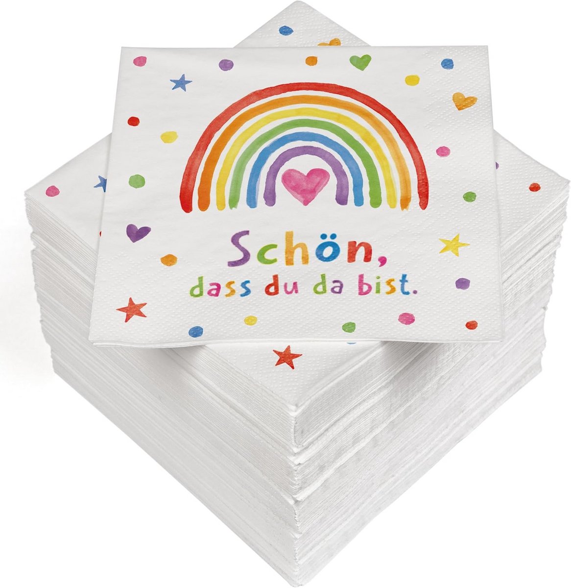 100 Regenboog Servetten 3-laags 33x33 cm Absorberend voor Feestjes