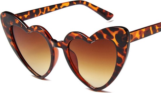Bril hartjesvorm - Zonnebril - Panter - Heart shaped sunglasses - Carnaval - Verkleedkleding - Party glasses - Feestbril - Grappige/gekke bril - Panterprint - Jonyx — afbeelding 2