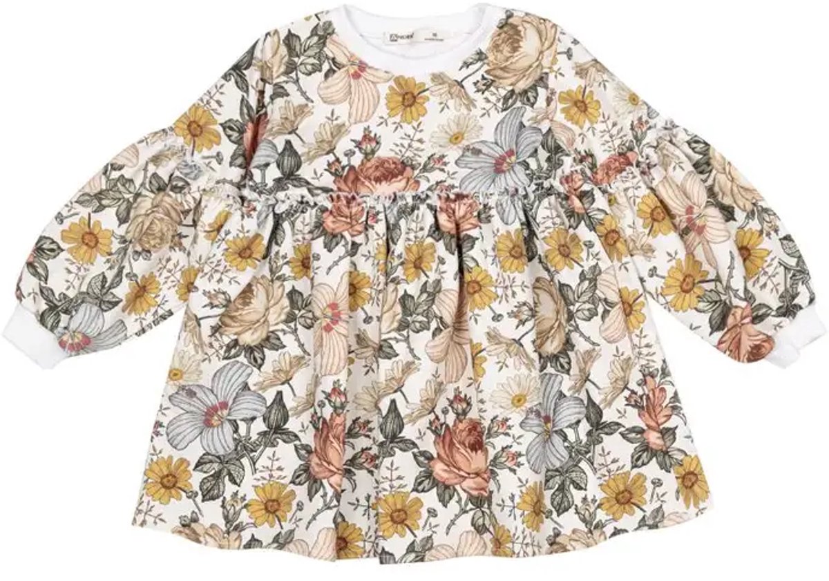 Katoenen Girls Dress maat 110 Floral Charm