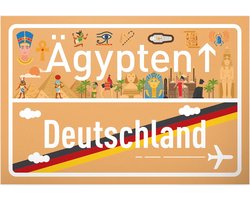 Grappig Plaatsbord Egypte - Duitsland Kunststof Bord 30x20cm Cadeau voor Reizen en Vakantie
