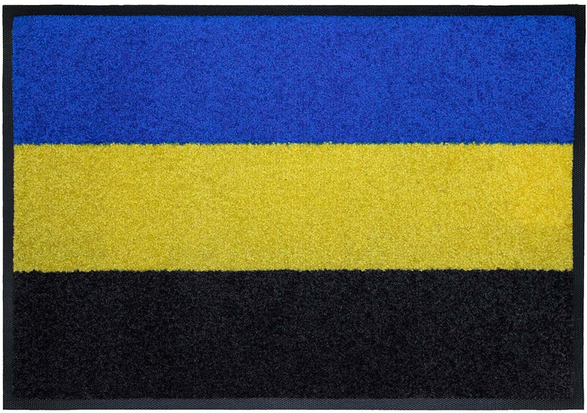 LogoMatz Deurmat Gelderland 40cm x 60cm - Antislip - Geschikt voor wasmachine - Kleurecht - Geen schadelijke weekmakers - Gemaakt in Europa - Gelderse vlag Blauw