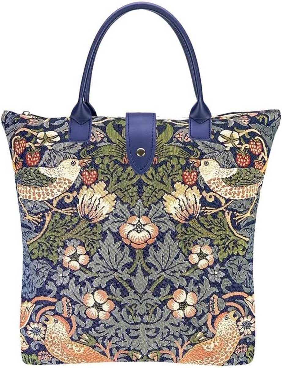 Opvouwbare Tapijt Shopper Tas met Aardbeidief Ontwerp - Compact en Herbruikbaar