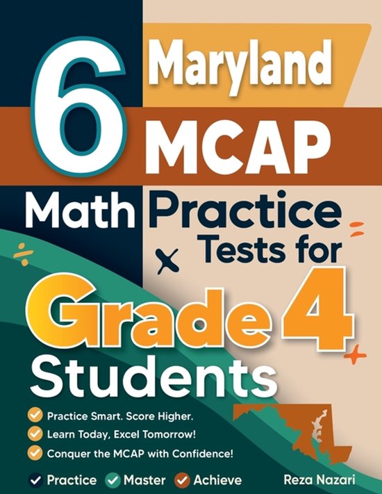 6 Maryland MCAP Grade 4 Math Practice Tests - cover
